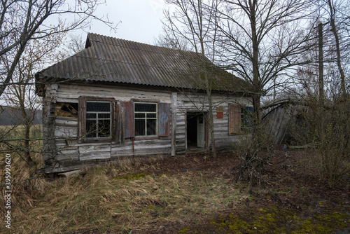 Shop in abandoned village of Chernobyl zone