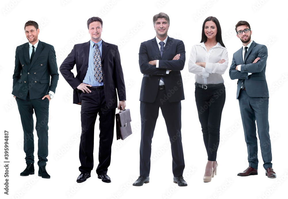 in full growth.boss and his business team standing together in full growth.boss and his business team standing together