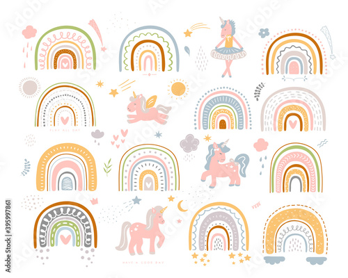 Rainbow colored. Baby illustration. Vector