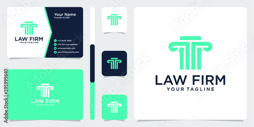 law firm logo and business card design template