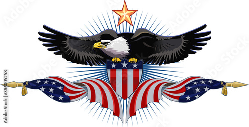American eagle with USA flags