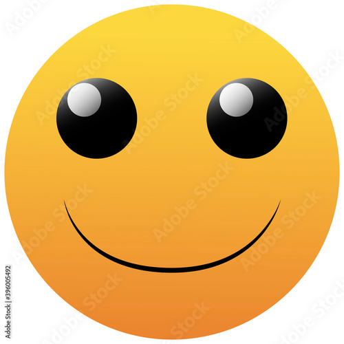 Smiling emoticon with happy eyes and smiley mouth isolated on white background