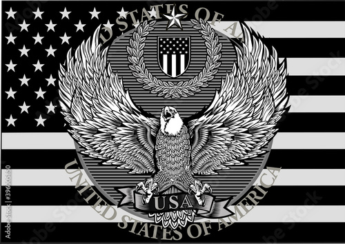 American eagle with USA flags