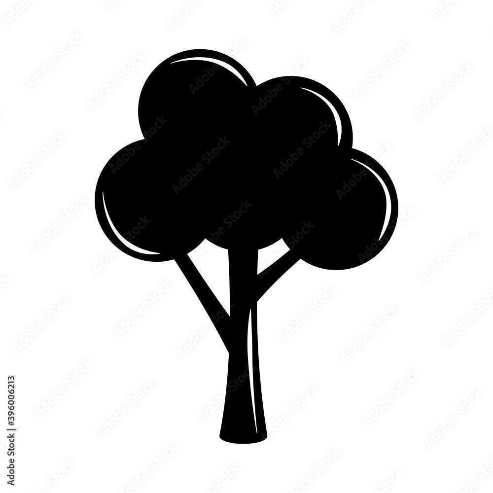 tree nature leafy botanical silhouette icon