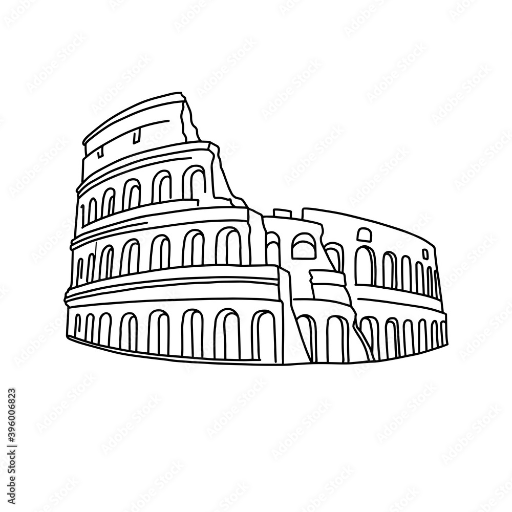 linear art Colosseum in Rome