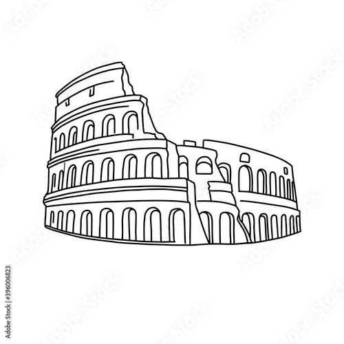 linear art Colosseum in Rome