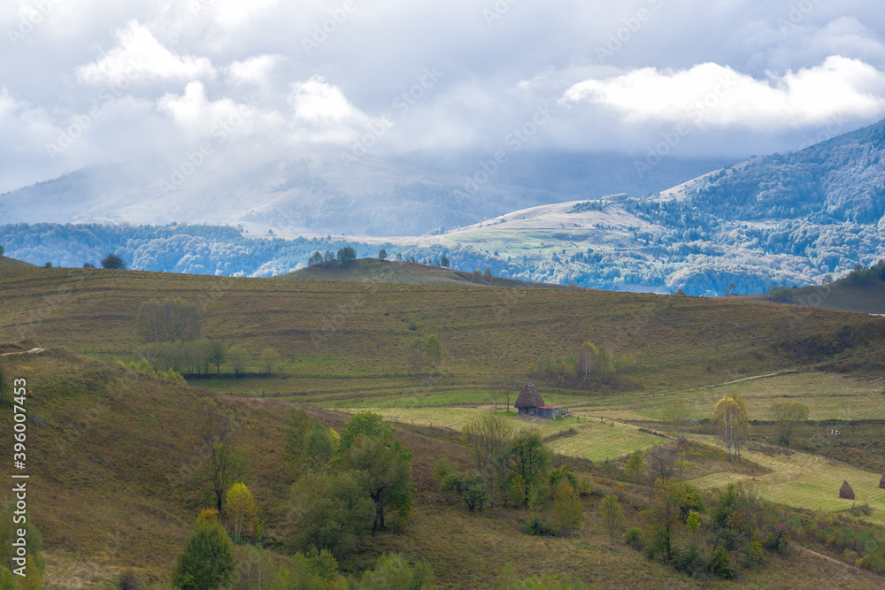 Beautiful autumn landscape over transylvania lands romania apuseni mountains