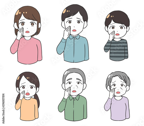 噂話をする家族　悲しみ