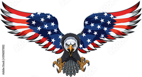 American eagle with USA flags