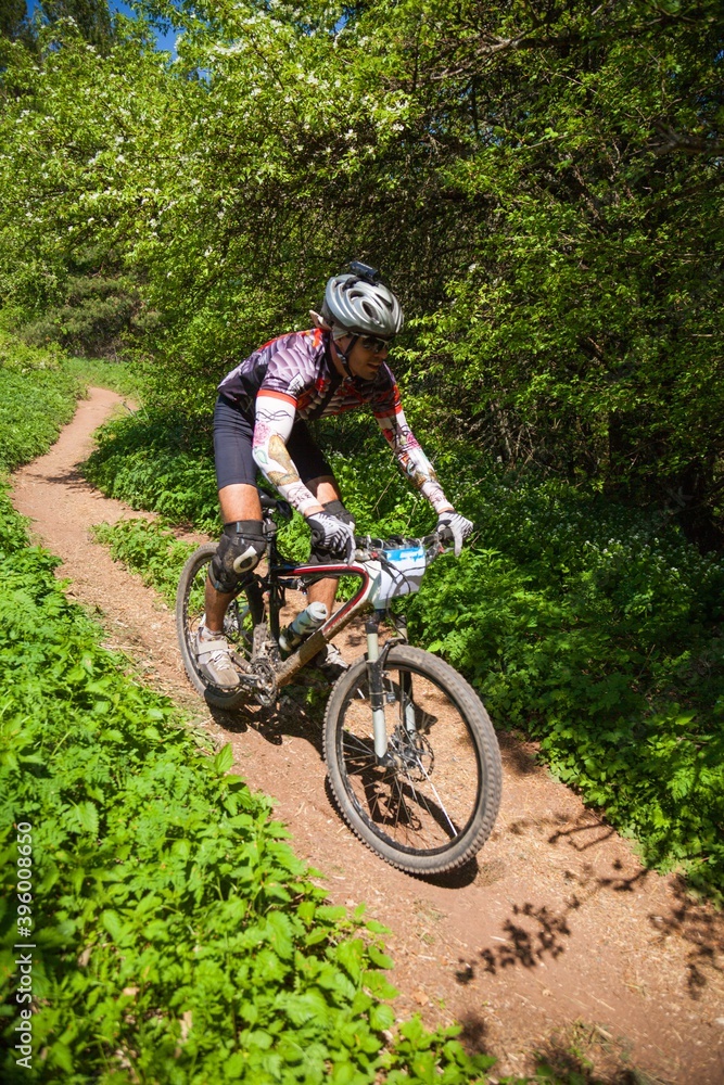 Mountain biker on a trail