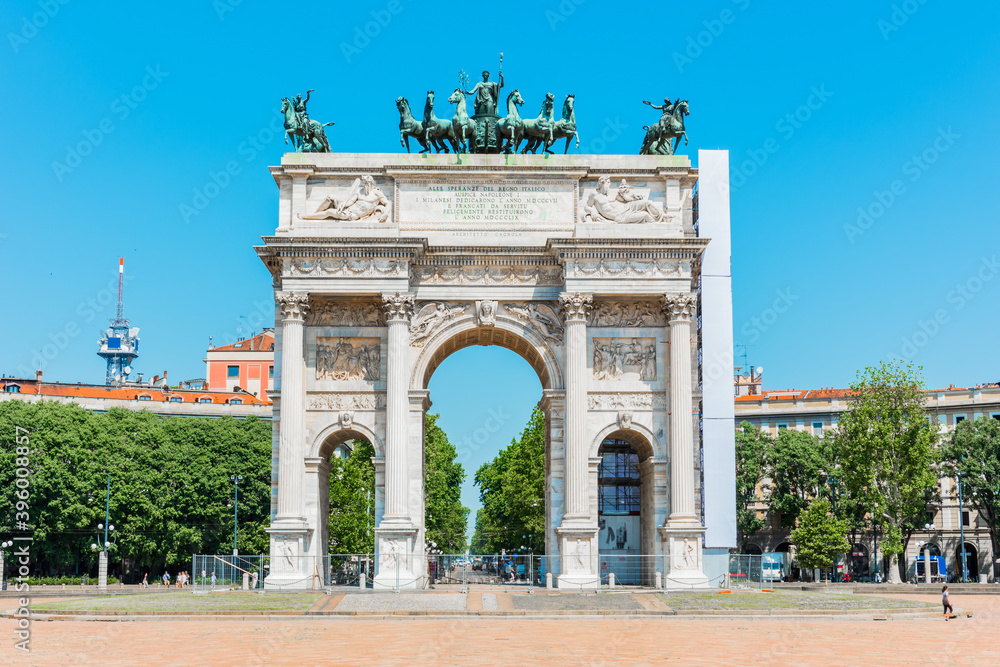 Arch of Peace in Milano, Italy.