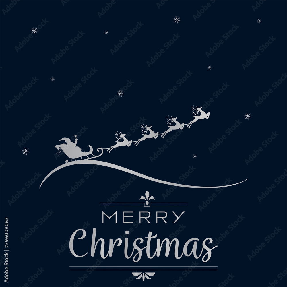 Santa is flying through the night sky under the Christmas old city. Santa sleigh driving over the line drawing woods near the big moon in the night. Vector Illustration. Eps 10. Santa is flying through the night sky under the Christmas old city. Santa sleigh driving over the line drawing woods near the big moon in the night. Vector Illustration. Eps 10.