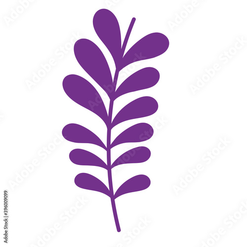 purple branch nature foliage cartoon icon