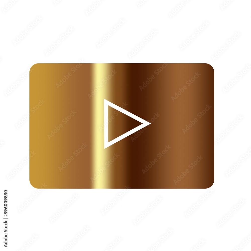 Gold button Youtube Stock Illustration | Adobe Stock