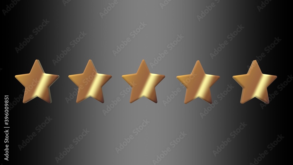 5 stars animation. The concept of hotels and service. 5 stars animation. The concept of hotels and service.