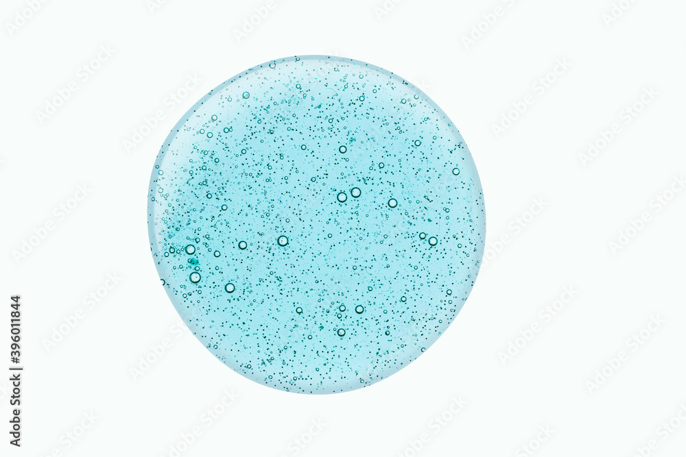 Cosmetic gel oil mask with bubbles sample on isolated background Cosmetic gel oil mask with bubbles sample on isolated background