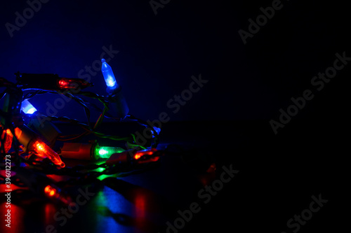 Christmas lights with room for text