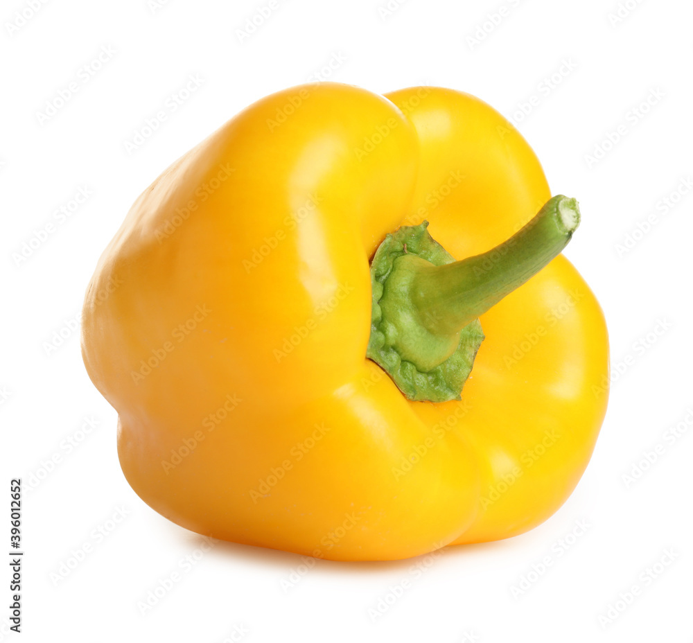 Fresh raw yellow bell pepper isolated on white Fresh raw yellow bell pepper isolated on white