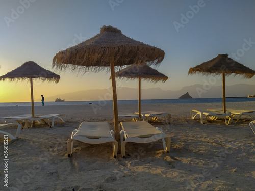 Mindelo city beach on island Sao Vicente, Cabo Verde photo