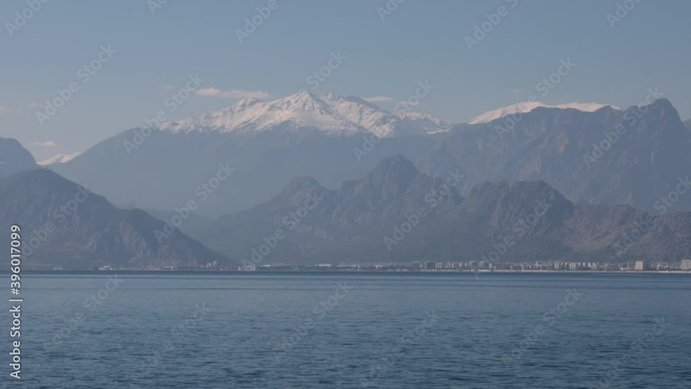 view of the sea and mountains view of the sea and mountains