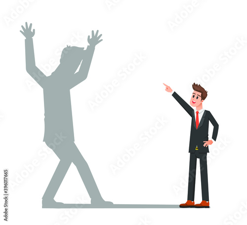  businessman is not afraid of his own shadow