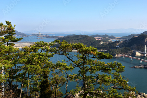 한국의 아름다운 섬 전라북도 선유도의 풍경과 석양