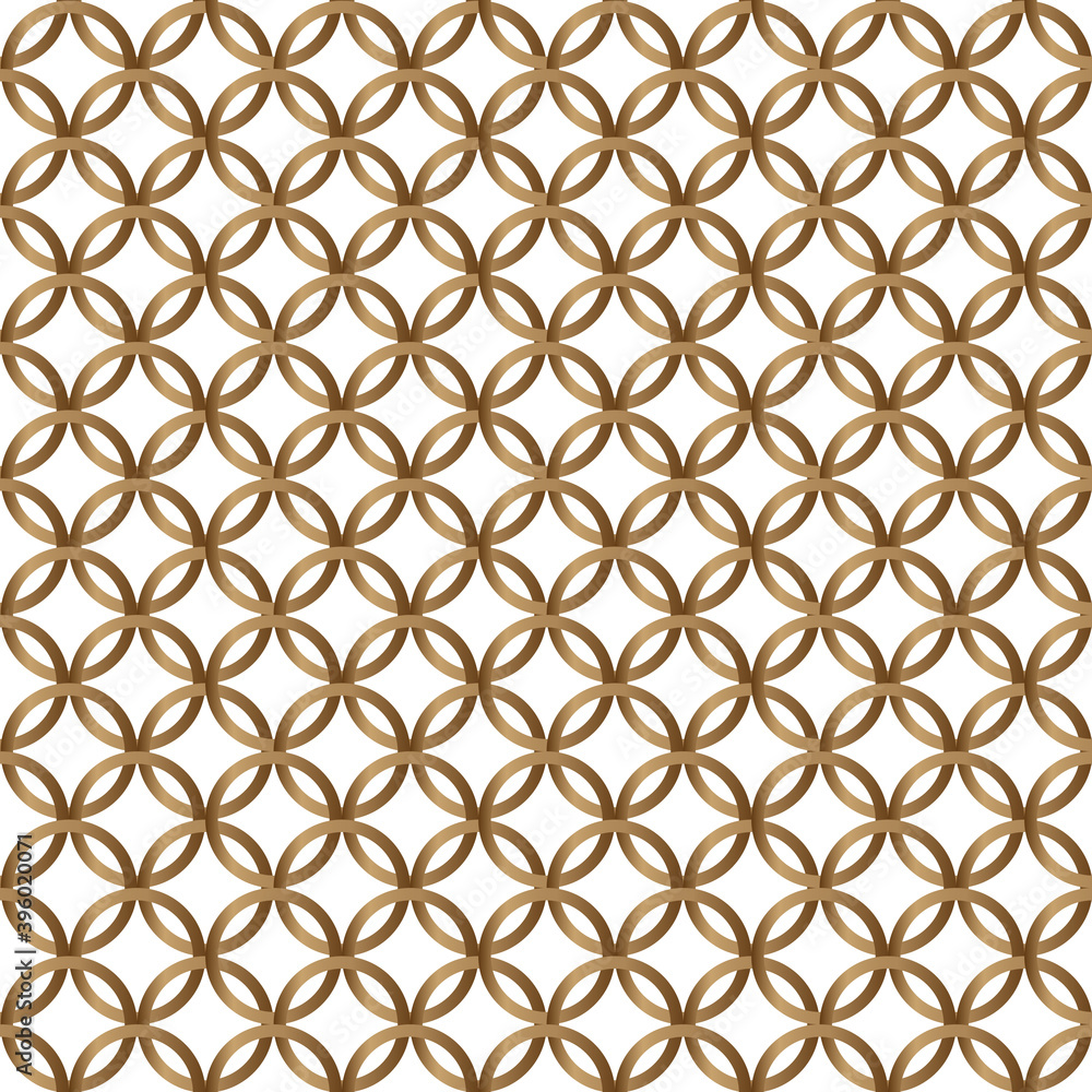 Gold geometric circle seamless pattern on white background Gold geometric circle seamless pattern on white background