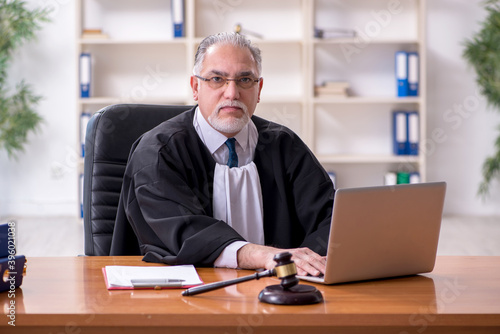 Old male judge working in courthouse © Elnur