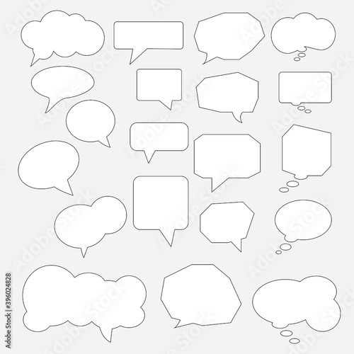Speech bubble ICONS vector illustration. 吹き出しアイコン、吹き出しイラスト、シンプル