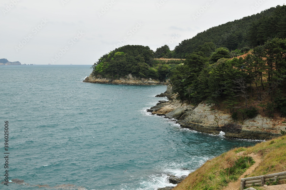 한국의 아름다운 섬 거제도의 풍경