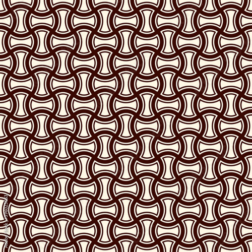 Apple core quilts texture. Bow tie motif. Seamless surface pattern design with interlocking axehead figures.