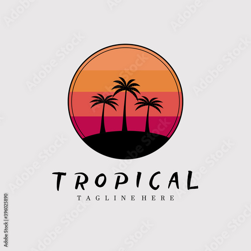 Wallpaper Mural tropical poster logo vector illustration design Torontodigital.ca