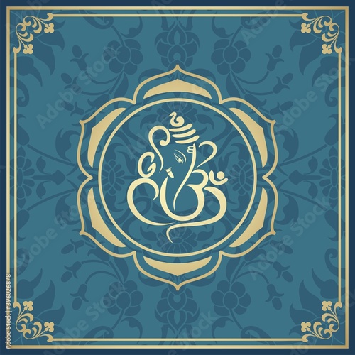 Ganesha, wedding card, royal Rajasthan, India	