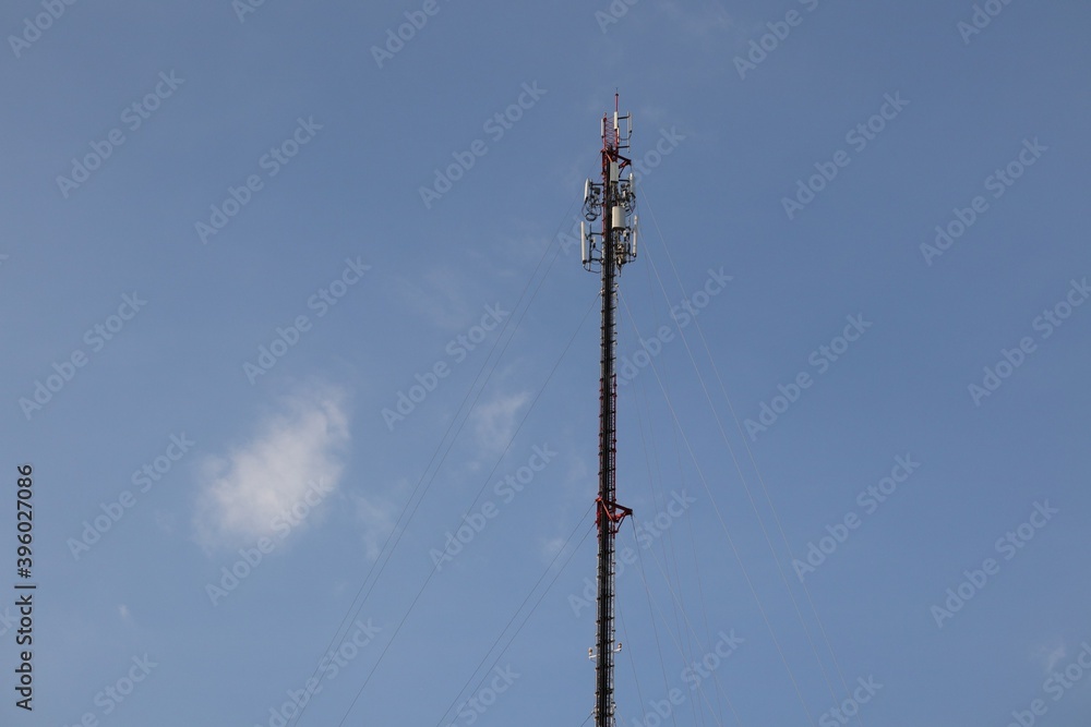 telecommunication tower with antennas telecommunication tower with antennas