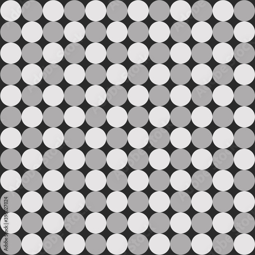 Fototapeta Naklejka Na Ścianę i Meble -  Monochrome Circle Seamless Pattern Vector Background