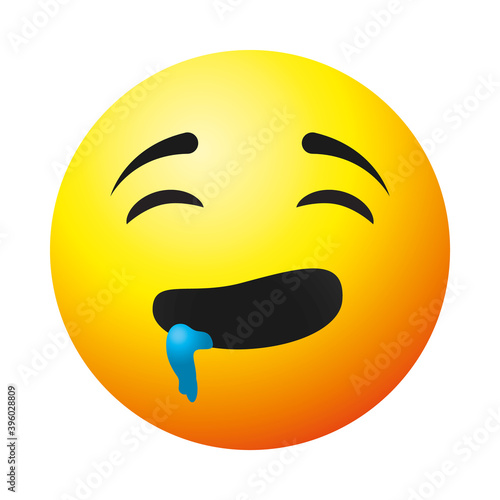 drooling emoji face icon, colorful design
