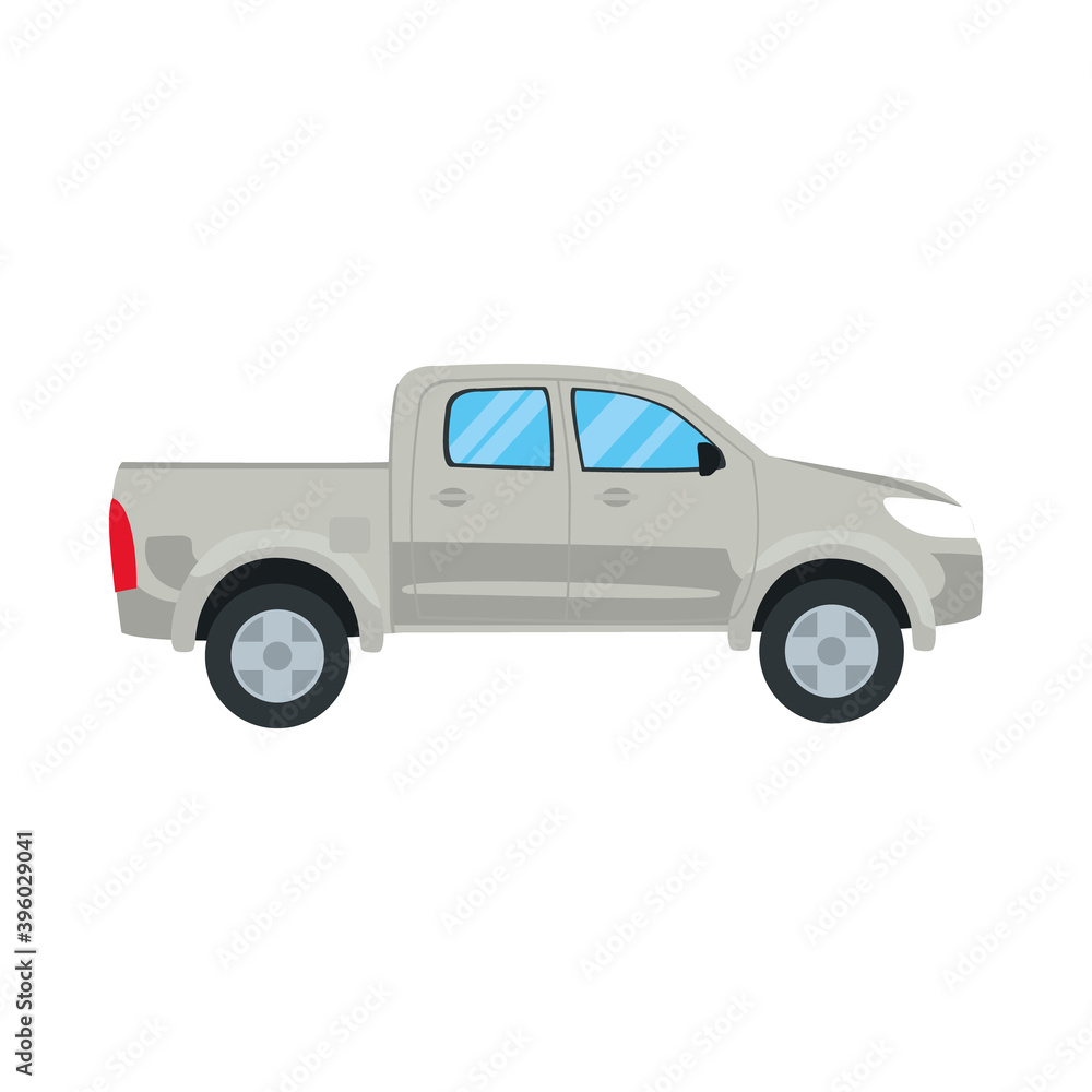 gray pickup icon, colorful design