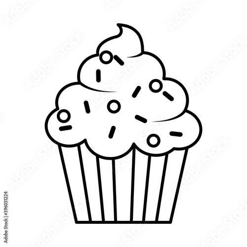 sweet cupcake icon, line style