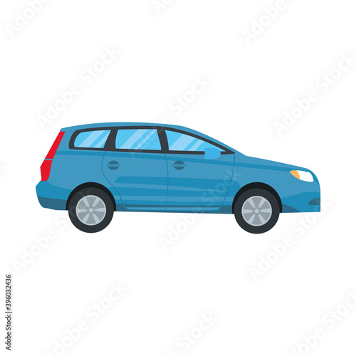 blue suv car icon, colorful design