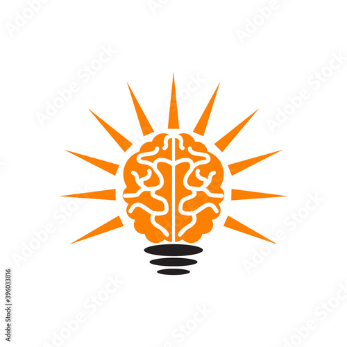 Brain icon logo design template