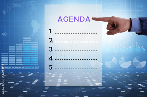 Agenda of a meeting with few items