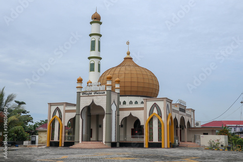 Photography photo landscape grand mosque with arabic and iranian culture