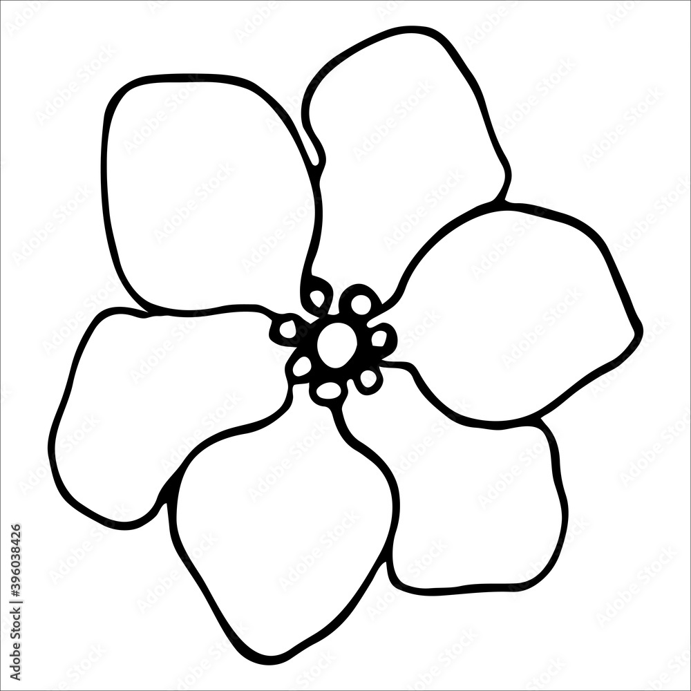 Vector isolated element. Illustration with flower, herbal Vector isolated element. Illustration with flower, herbal