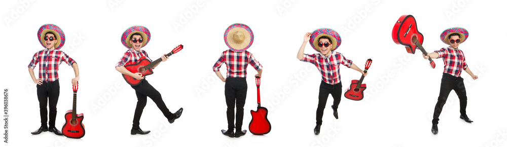 Funny mexican with sombrero in concept Funny mexican with sombrero in concept