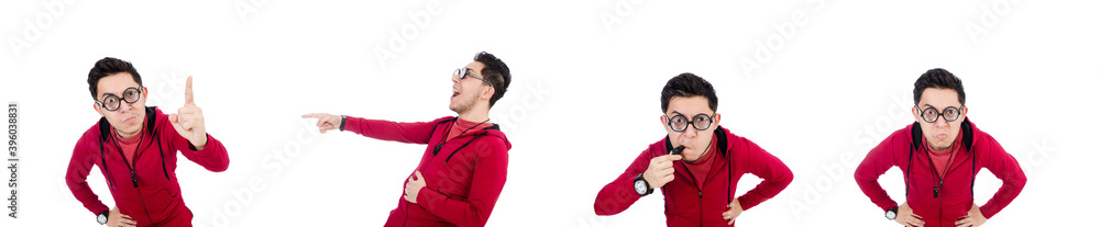 Funny sportsman isolated on white Funny sportsman isolated on white