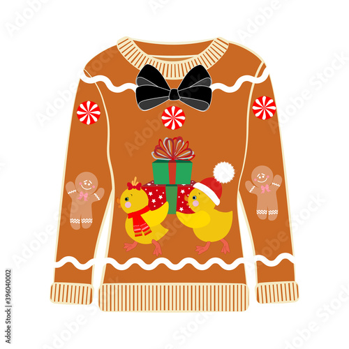 Christmas party ugly sweater vector illustration
