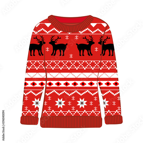 Christmas ugly party seasonal sweater vector illustration
