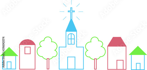 教会のある街並み