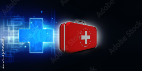 3d rendering First aid kit 