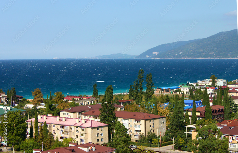 Small old town on the Black Sea coast. Gagra, Abkhazia